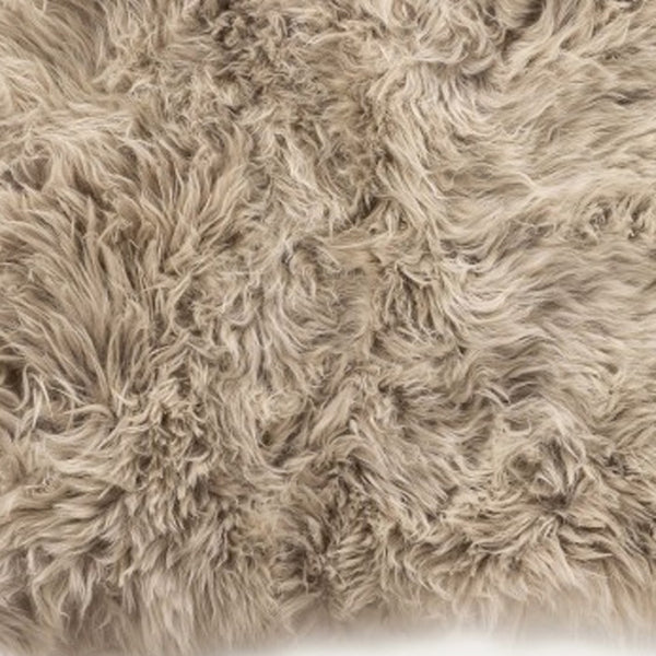 HomeRoots 2' X 3' Taupe Sheepskin Area Rug - Luxurious Handcrafted Accent for Cozy, Stylish Interiors 388542