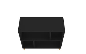 Homeroots Modern Black And Natural Bookcase   388554