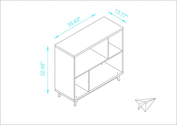 Homeroots Modern Black And Natural Bookcase   388554