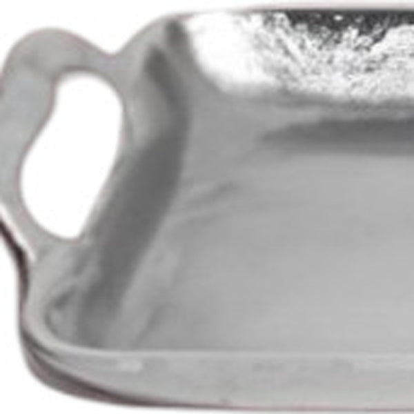 Homeroots 36" Silver Stainless Steel Indoor Outdoor Tray With Handles   388579