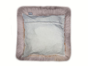Homeroots Set Of Two  Blush Natural Sheepskin Square Pillows   388611