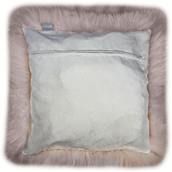 Homeroots Set Of Two  Blush Natural Sheepskin Square Pillows   388611