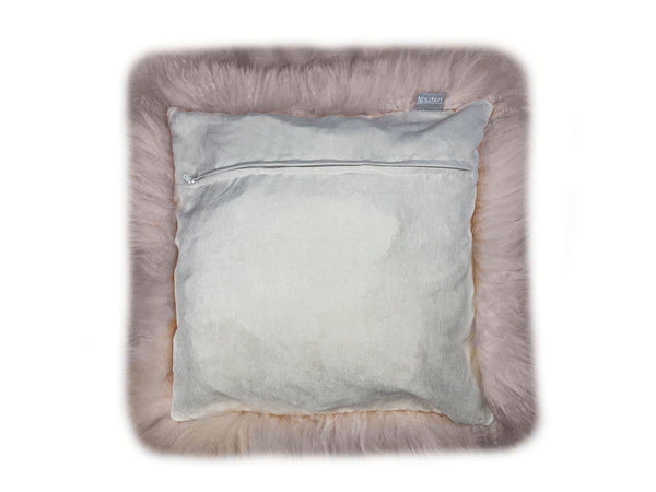 Homeroots Set Of Two  Blush Natural Sheepskin Square Pillows   388611