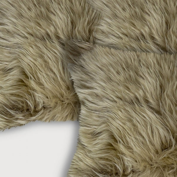 Homeroots Set Of Two 12" X 20" Taupe Sheepskin Lumbar Throw Pillows   388612