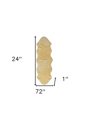 Homeroots 2" X 6" Natural Off White Medical Grade Double Sheepskin Throw Blanket  Sheepskin 388647