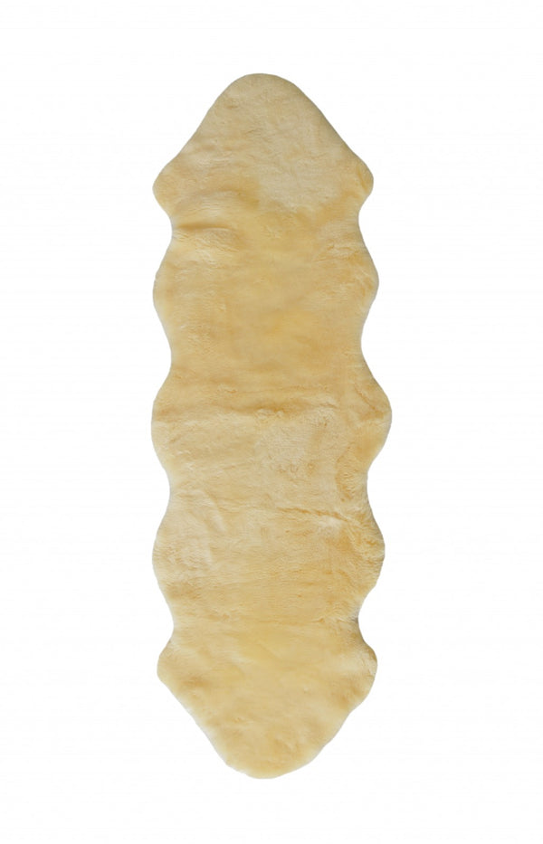 Homeroots 2" X 6" Green Natural Off White Medical Grade Double Sheepskin Throw Blanket  Sheepskin 388648