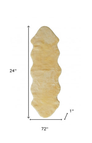 Homeroots 2" X 6" Green Natural Off White Medical Grade Double Sheepskin Throw Blanket  Sheepskin 388648