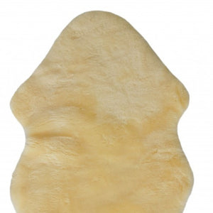 Homeroots 2" X 6" Green Natural Off White Medical Grade Double Sheepskin Throw Blanket  Sheepskin 388648