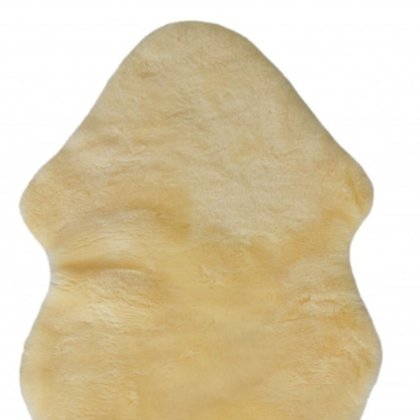 Homeroots 2" X 6" Green Natural Off White Medical Grade Double Sheepskin Throw Blanket  Sheepskin 388648