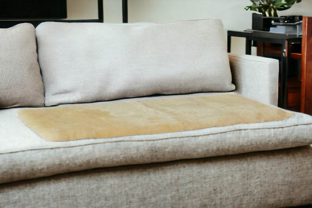 Homeroots 2" X 5" Natural Off White Medical Grade Double Sheepskin Throw Blanket  Sheepskin 388649