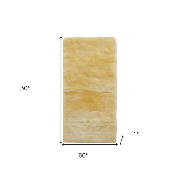Homeroots 2" X 5" Natural Off White Medical Grade Double Sheepskin Throw Blanket  Sheepskin 388649