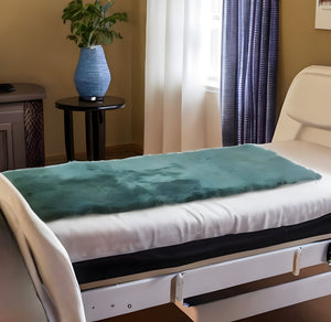 Homeroots 2" X 5" Green Natural Off White Medical Grade Double Sheepskin Throw Blanket  Sheepskin 388650