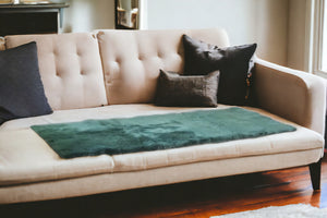 Homeroots 2" X 5" Green Natural Off White Medical Grade Double Sheepskin Throw Blanket  Sheepskin 388650