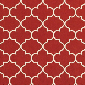 HomeRoots 5' Red and Ivory Indoor/Outdoor Area Rug – Durable, Weather-Resistant Design for Any Space 5'3" x 7'6" 388661