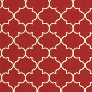 HomeRoots 5' Red and Ivory Indoor/Outdoor Area Rug – Durable, Weather-Resistant Design for Any Space 5'3" x 7'6" 388661
