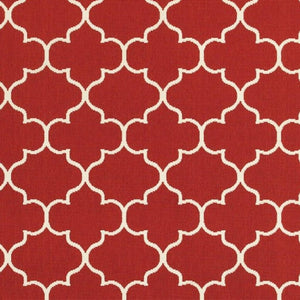HomeRoots 5' Red and Ivory Indoor/Outdoor Area Rug – Durable, Weather-Resistant Design for Any Space 5'3" x 7'6" 388661