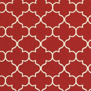 HomeRoots 5' Red and Ivory Indoor/Outdoor Area Rug – Durable, Weather-Resistant Design for Any Space 6'7" x 9'6" 388662