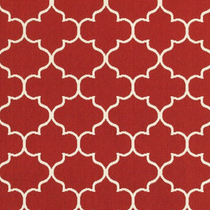 HomeRoots 5' Red and Ivory Indoor/Outdoor Area Rug – Durable, Weather-Resistant Design for Any Space 6'7" x 9'6" 388662