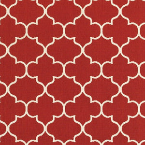HomeRoots 5' Red and Ivory Indoor/Outdoor Area Rug – Durable, Weather-Resistant Design for Any Space 7'10" x 10'10" 388663