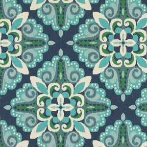 HomeRoots 5' Indoor Outdoor Area Rug - Vibrant Blue and Green, Water-Resistant, Easy-Care for High-Traffic Spaces 6'7" x 9'6" 388669