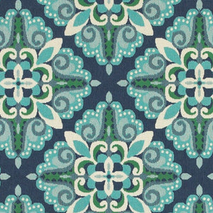 HomeRoots 5' Indoor Outdoor Area Rug - Vibrant Blue and Green, Water-Resistant, Easy-Care for High-Traffic Spaces 7'10" x 10'10" 388670