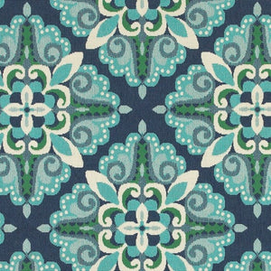 HomeRoots 5' Indoor Outdoor Area Rug - Vibrant Blue and Green, Water-Resistant, Easy-Care for High-Traffic Spaces 8'6" x 13' 388672