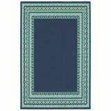 Homeroots 5' X 8' Blue And Green Indoor Outdoor Area Rug  Polypropylene 388675