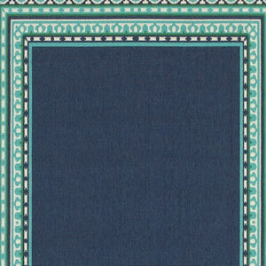 HomeRoots 5' Indoor Outdoor Area Rug in Bold Blue and Green - Stylish Geometric Design for Versatile Spaces 5'3" x 7'6" 388675