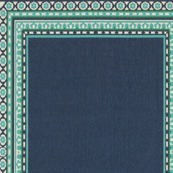 HomeRoots 5' Indoor Outdoor Area Rug in Bold Blue and Green - Stylish Geometric Design for Versatile Spaces 6'7" x 9'6" 388676