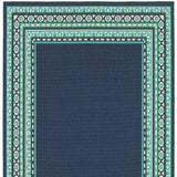 Homeroots 7' X 10' Blue And Green Indoor Outdoor Area Rug  Polypropylene 388676