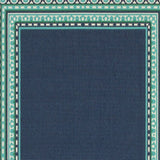 Homeroots 8' X 11' Blue And Green Indoor Outdoor Area Rug  Polypropylene 388677