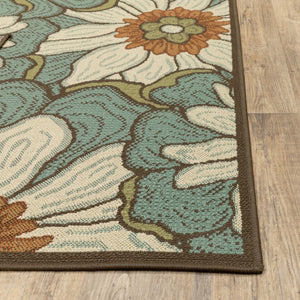 HomeRoots 8' Blue Indoor Outdoor Area Rug - Durable, Stylish, and Weather-Resistant for Versatile Living Spaces 7'10" x 10'10" 388685