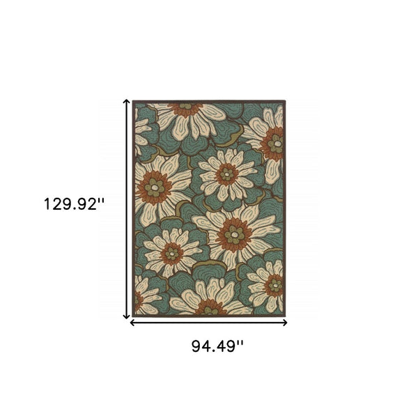 HomeRoots 8' Blue Indoor Outdoor Area Rug - Durable, Stylish, and Weather-Resistant for Versatile Living Spaces 7'10" x 10'10" 388685