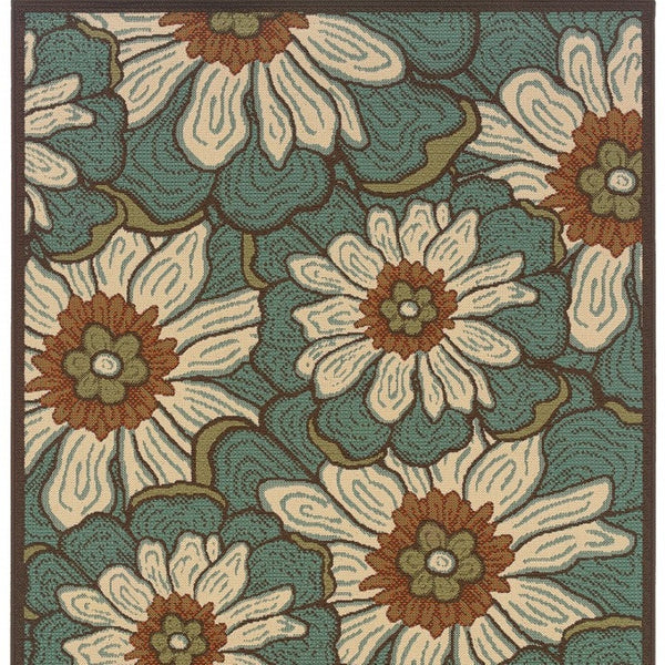 HomeRoots 8' Blue Indoor Outdoor Area Rug - Durable, Stylish, and Weather-Resistant for Versatile Living Spaces 7'10" x 10'10" 388685
