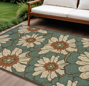 HomeRoots 8' Blue Indoor Outdoor Area Rug - Durable, Stylish, and Weather-Resistant for Versatile Living Spaces 7'10" x 10'10" 388685