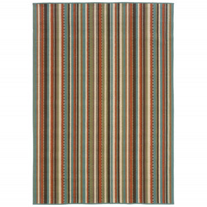 HomeRoots 5' Green Indoor Outdoor Area Rug - Vibrant, Durable, Stain-Resistant Design for Stylish Living Spaces 5'3" x 7'6" 388699