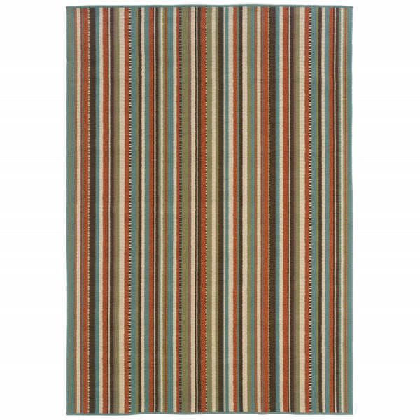 HomeRoots 5' Green Indoor Outdoor Area Rug - Vibrant, Durable, Stain-Resistant Design for Stylish Living Spaces 5'3" x 7'6" 388699