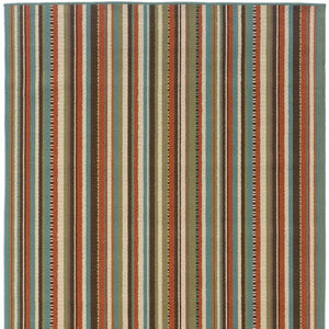HomeRoots 5' Green Indoor Outdoor Area Rug - Vibrant, Durable, Stain-Resistant Design for Stylish Living Spaces 6'7" x 9'6" 388700