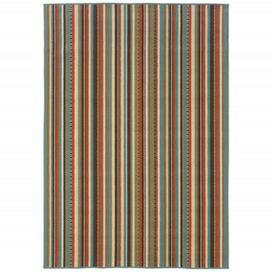 HomeRoots 5' Green Indoor Outdoor Area Rug - Vibrant, Durable, Stain-Resistant Design for Stylish Living Spaces 7'10" x 10'10" 388701