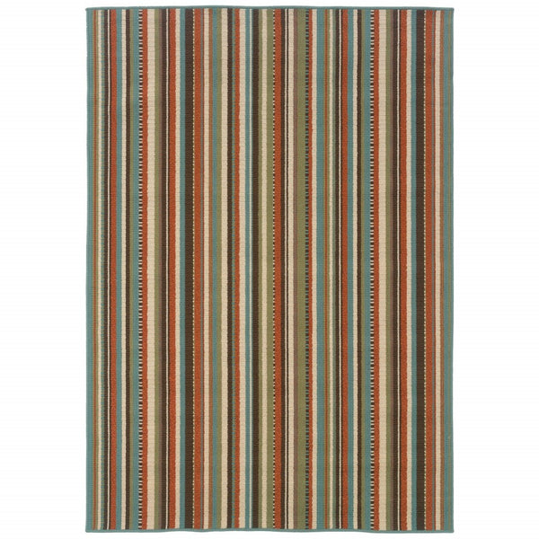 HomeRoots 5' Green Indoor Outdoor Area Rug - Vibrant, Durable, Stain-Resistant Design for Stylish Living Spaces 7'10" x 10'10" 388701