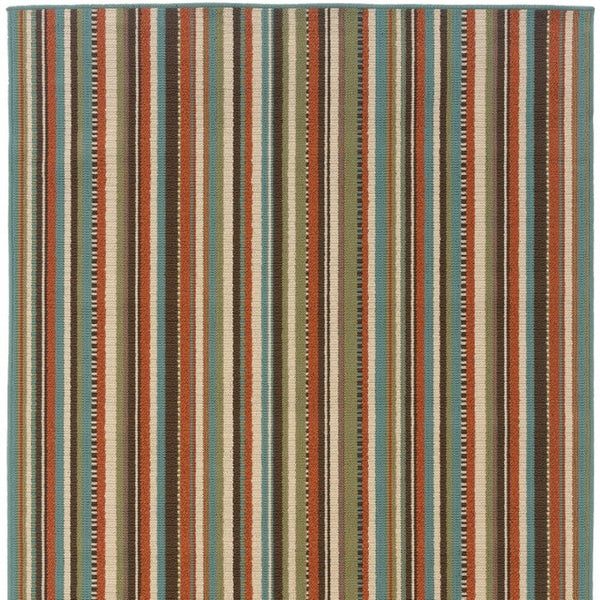 HomeRoots 5' Green Indoor Outdoor Area Rug - Vibrant, Durable, Stain-Resistant Design for Stylish Living Spaces 7'10" x 10'10" 388701