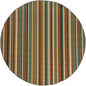 HomeRoots 5' Green Indoor Outdoor Area Rug - Vibrant, Durable, Stain-Resistant Design for Stylish Living Spaces 7'10" Round 388702