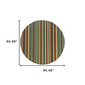 HomeRoots 5' Green Indoor Outdoor Area Rug - Vibrant, Durable, Stain-Resistant Design for Stylish Living Spaces 7'10" Round 388702