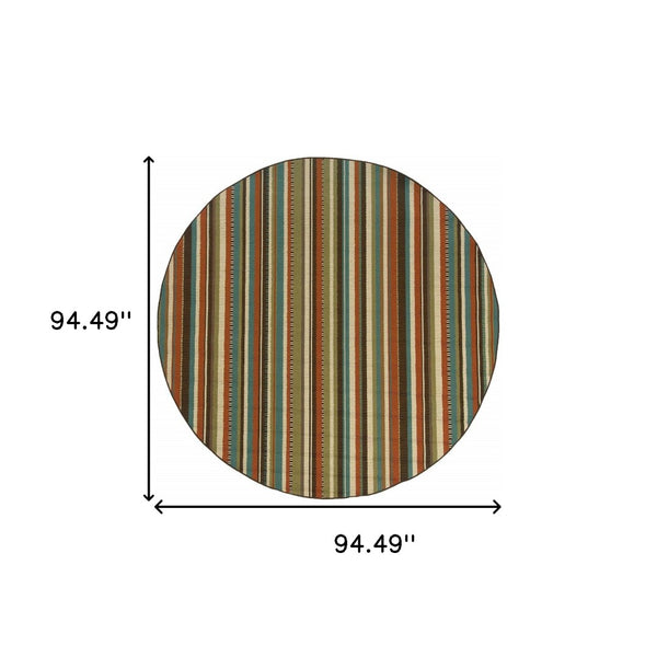 HomeRoots 5' Green Indoor Outdoor Area Rug - Vibrant, Durable, Stain-Resistant Design for Stylish Living Spaces 7'10" Round 388702