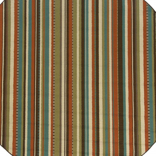 HomeRoots 5' Green Indoor Outdoor Area Rug - Vibrant, Durable, Stain-Resistant Design for Stylish Living Spaces 7'10" Round 388702