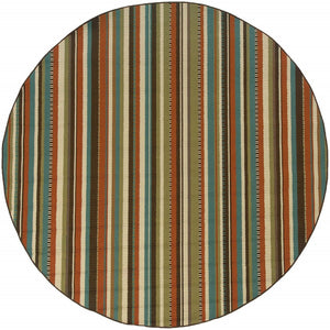 HomeRoots 5' Green Indoor Outdoor Area Rug - Vibrant, Durable, Stain-Resistant Design for Stylish Living Spaces 7'10" Round 388702