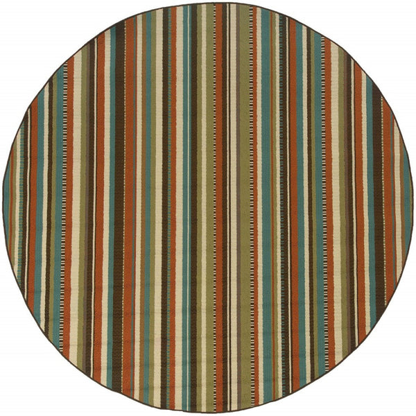 HomeRoots 5' Green Indoor Outdoor Area Rug - Vibrant, Durable, Stain-Resistant Design for Stylish Living Spaces 7'10" Round 388702