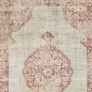 Homeroots 7' X 10' Ivory And Pink Medallion Area Rug Ivory,Pink Polypropylene 388725