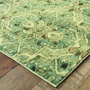 HomeRoots 10' Ivory and Blue Geometric Area Rug - Boho-Moroccan Style, Soft, Stain-Resistant, Durable Design 10' X 13' 388733