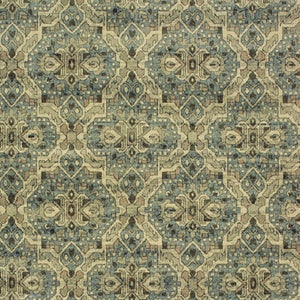 HomeRoots 10' Ivory and Blue Geometric Area Rug - Boho-Moroccan Style, Soft, Stain-Resistant, Durable Design 10' X 13' 388733